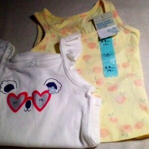 Primark Girls Green Floral Cotton A-Line Size 7-8 Years Square Neck